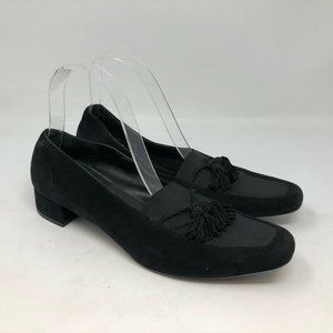 Vintage Salvatore Ferragamo black tassel loafers 9